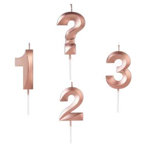 Vela Design Perolizada Rosê Interrogação Silver Festas