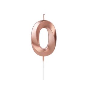 Vela Design Perolizada Rosê Número 0 Silver Festas