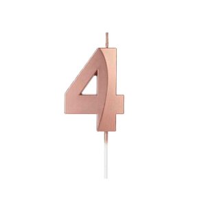 Vela Design Perolizada Rosê Número 4 Silver Festas