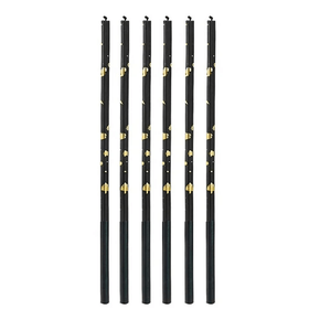 Vela Palito Gigante Preto Com Dourado Silver Festas