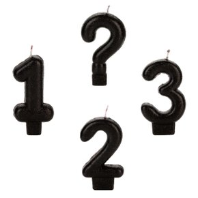 Vela Preta Pequena Interrogação Silver Festas