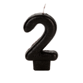 Vela Preta Pequena Número 2 Silver Festas