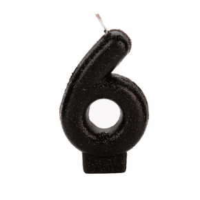 Vela Preta Pequena Número 6 Silver Festas