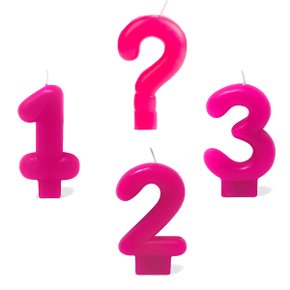 Vela Rosa Pequena Interrogação Silver Festas