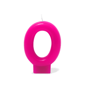 Vela Rosa Pequena Número 0 Silver Festas