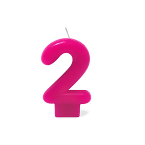 Vela Rosa Pequena Número 2 Silver Festas