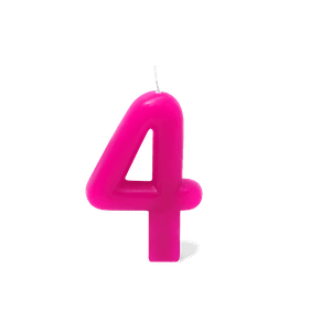 Vela Rosa Pequena Número 4 Silver Festas