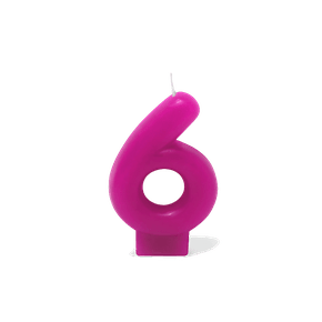 Vela Rosa Pequena Número 6 Silver Festas