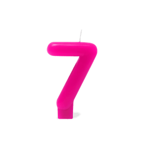 Vela Rosa Pequena Número 7 Silver Festas