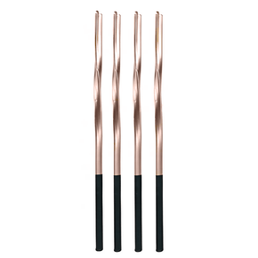 Vela Torcida Metalizada Preto Com Rosê Gold Silver Festas