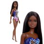 Barbie Fashion Praia Básica Negra Com Maiô Roxo e Rosa