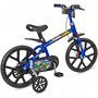 Bicicleta Infantil Aro 14 Power Game Azul e Preto Bandeirante