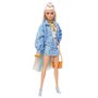 Boneca Barbie Extra Loira Jaqueta Azul Com Acessórios e Pet Mattel