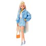 Boneca Barbie Extra Loira Jaqueta Azul Com Acessórios e Pet Mattel