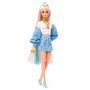 Boneca Barbie Extra Loira Jaqueta Azul Com Acessórios e Pet Mattel