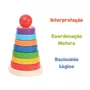 Brinquedo de Madeira Torre Multi-Encaixe Polibrinq
