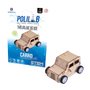 Carro A Propulsão Mecânica Em Madeira Polilab Maker Polibrinq