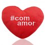 Coração de Pelúcia Vermelho Hashtag Com Amor 30cm Brumar