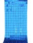 Cortina Metalizada Quadradinha Azul