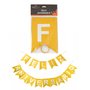 Faixa Feliz Aniversário Dourada Com Glitter Silver Festas