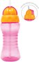 Garrafa Fresh Rosa Com Canudo Retrátil 300ml Buba