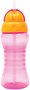 Garrafa Fresh Rosa Com Canudo Retrátil 300ml Buba