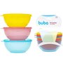 Kit 3 Potes Bowls Papinha C/Tampa Coloridos Buba