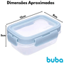 Kit 3 Potinhos Herméticos Azul 100ml com Tampa e Trava Buba