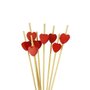 Palito Decorativo Para Petisco Coração Vermelho C/24 Unidades