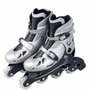 Patins 4 Rodas Ajustável In Line Prata com Acessórios Fenix 34-37