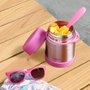 Pote Térmico C/Talher Inox Rosa Buba