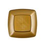 Prato Quadrado Dourado 15cm Strawplast C/10 Unidades