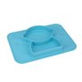 Prato Silicone Azul Infantil Com Divisória E Sucção Nuby Prato Silicone Azul Infantil Com Divisória E Sucção Nuby