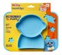 Prato Silicone Azul Infantil Com Divisória E Sucção Nuby Prato Silicone Azul Infantil Com Divisória E Sucção Nuby