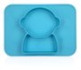 Prato Silicone Azul Infantil Com Divisória E Sucção Nuby Prato Silicone Azul Infantil Com Divisória E Sucção Nuby
