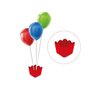 Suporte Para Balões Cachepot Vermelho C/3 Hastes