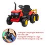 Trator Elétrico Com Carretinha Vermelho e Amarelo Zippy Toys